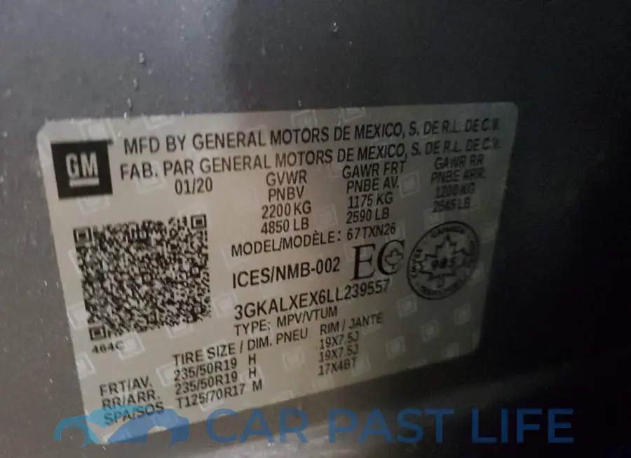 3GKALXEX6LL239557# 13