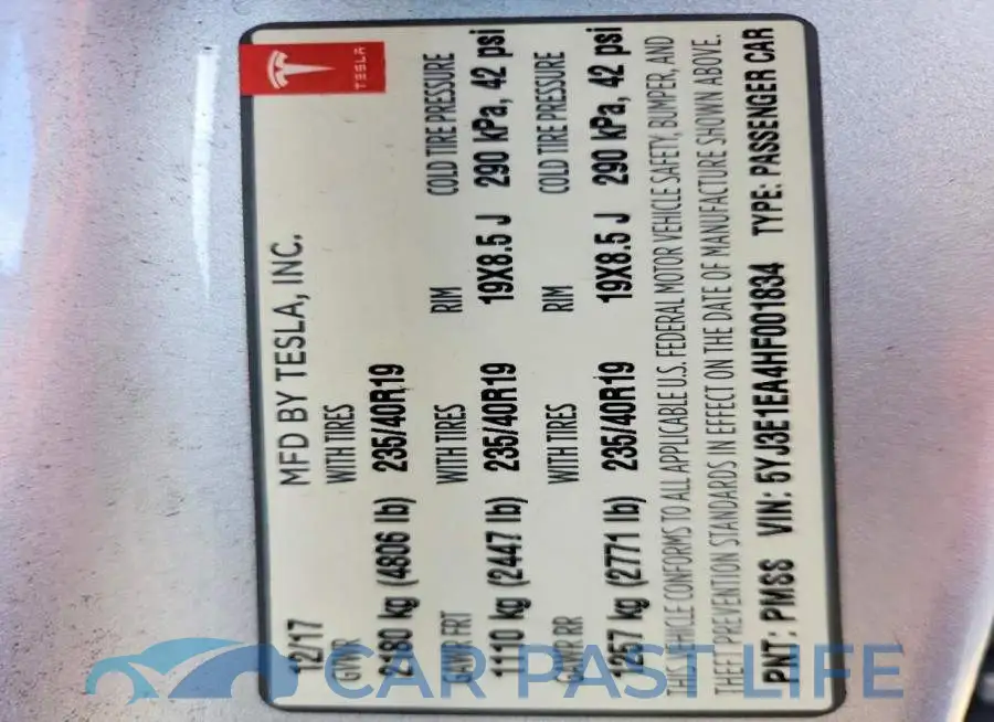 5YJ3E1EA4HF001834# 12