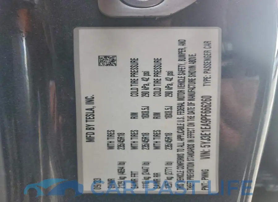 5YJ3E1EA9PF666260# 12