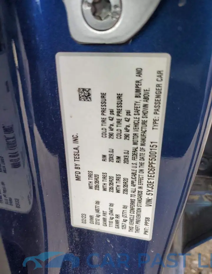 5YJ3E1EC6PF500151# 13