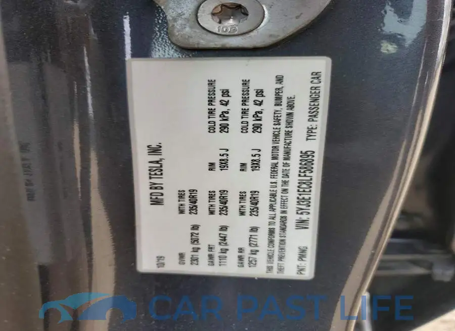 5YJ3E1EC8LF586895# 12