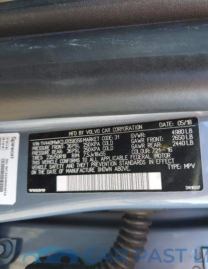 YV440MWK2J2058356# 13