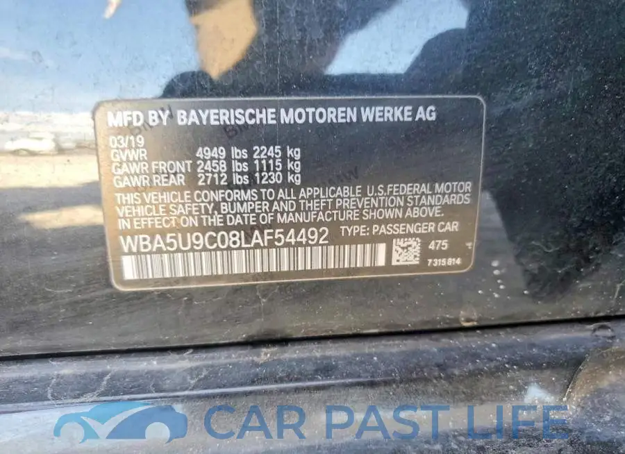 WBA5U9C08LAF54492# 13