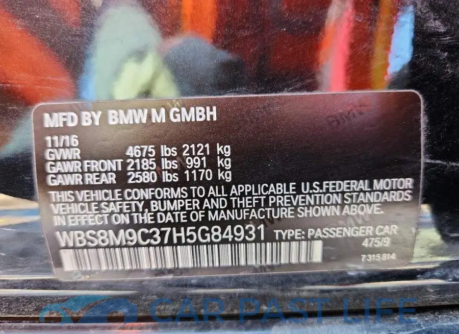 WBS8M9C37H5G84931# 13