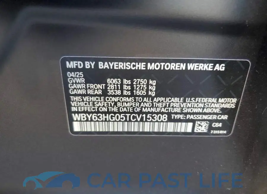 WBY63HG05TCV15308# 12