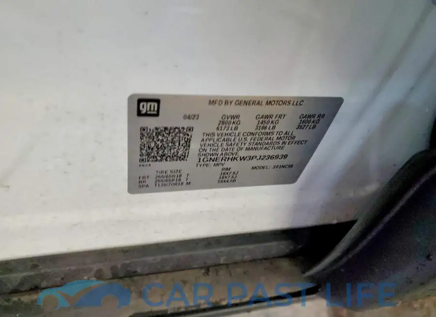 1GNERHKW3PJ236939# 14