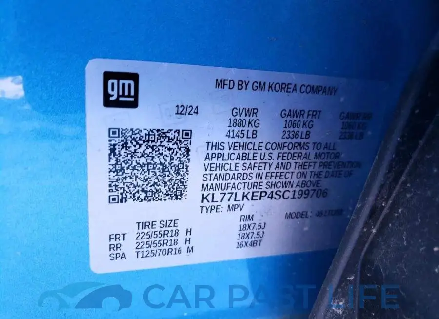 KL77LKEP4SC199706# 13