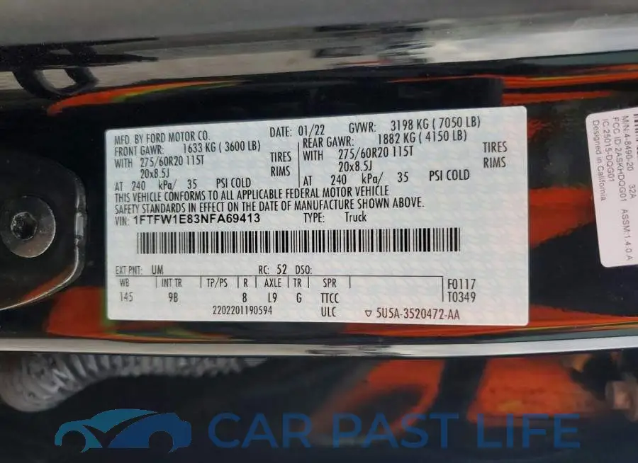 1FTFW1E83NFA69413# 12