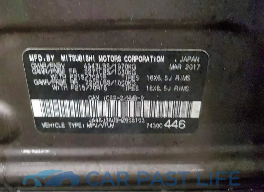 JA4AJ3AU5HZ608103# 12