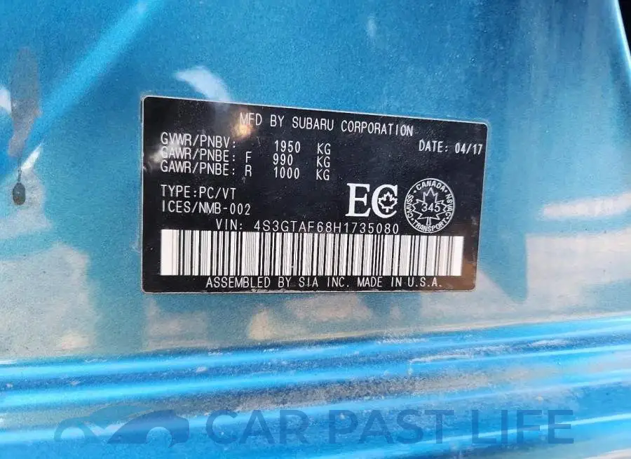 4S3GTAF68H1735080# 12