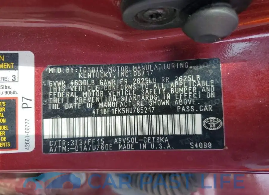 4T1BF1FK5HU785217# 12