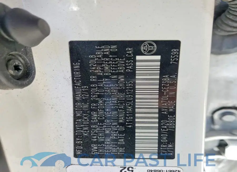 4T1G11AK5LU912195# 12