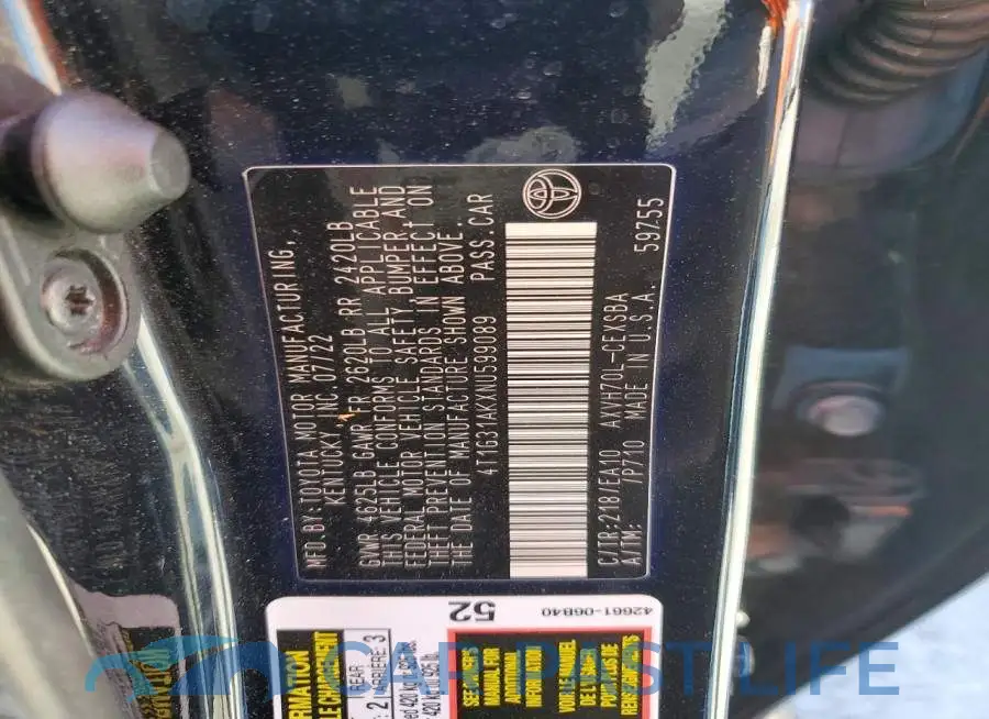 4T1G31AKXNU599089# 12