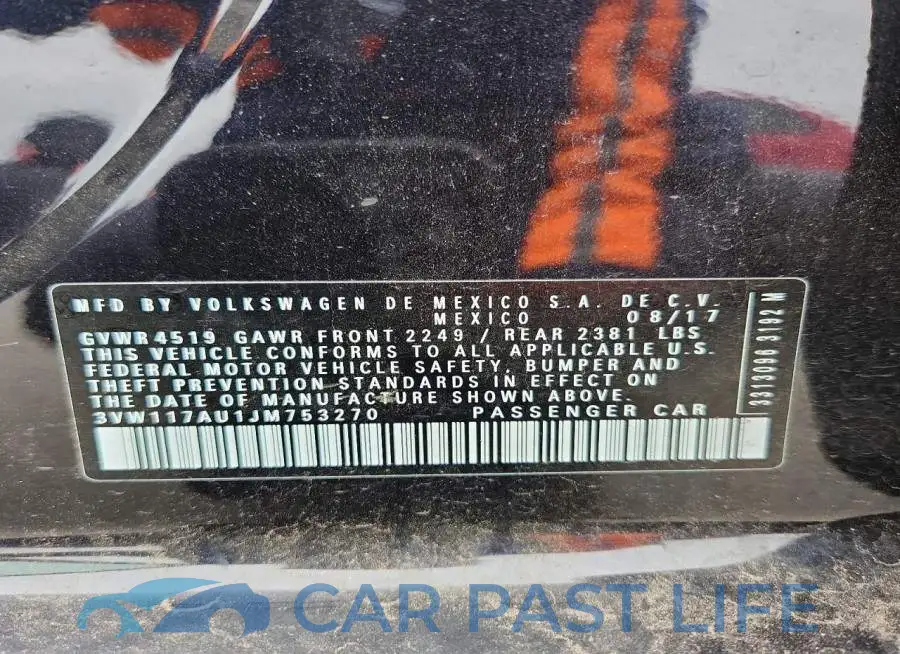 3VW117AU1JM753270# 12