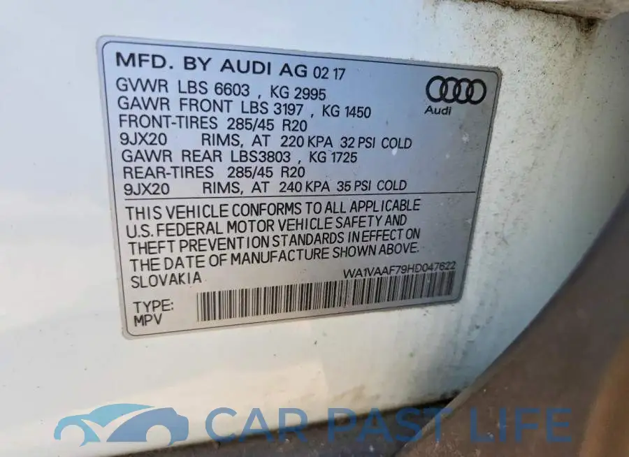 WA1VAAF79HD047622# 13