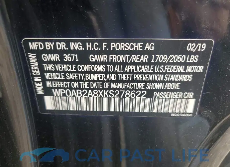 WP0AB2A8XKS278622# 12