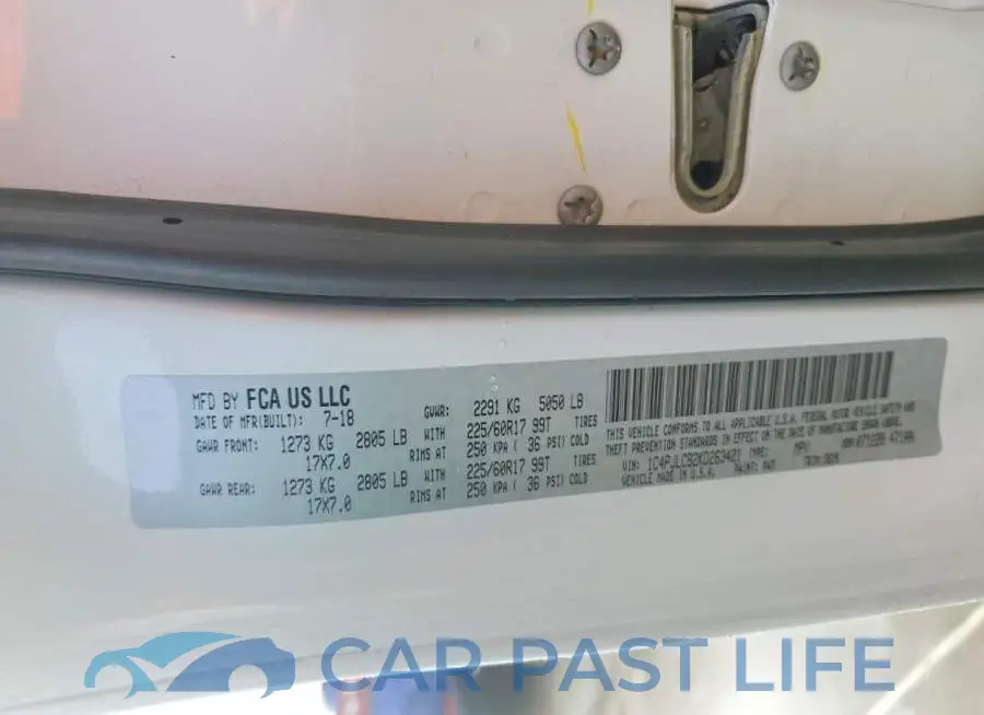 1C4PJLCB2KD263421# 13