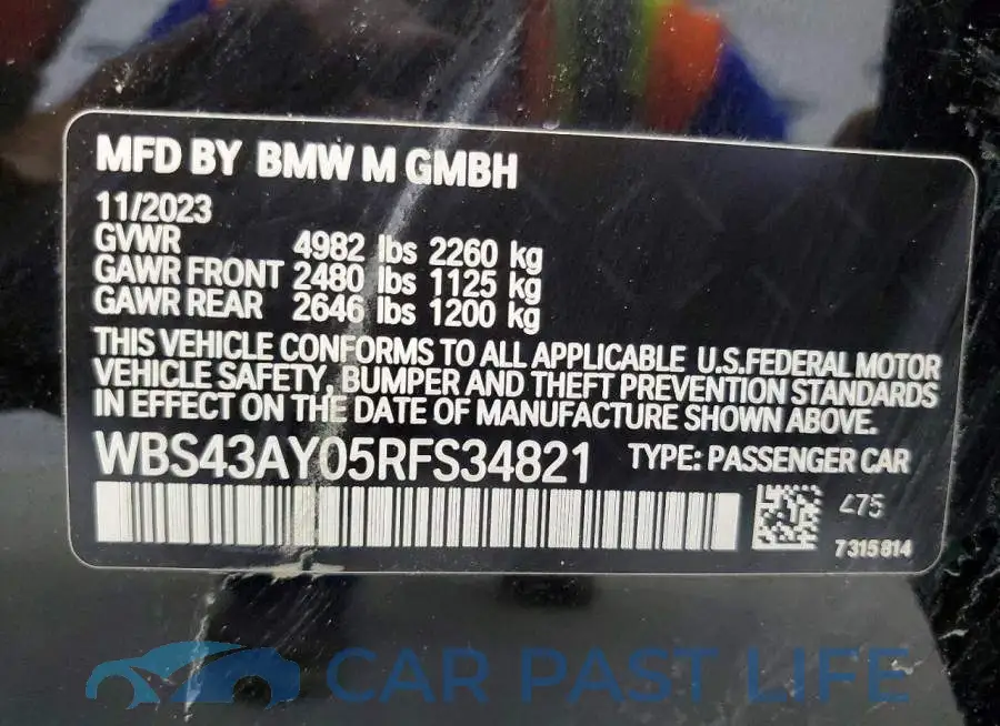 WBS43AY05RFS34821# 13