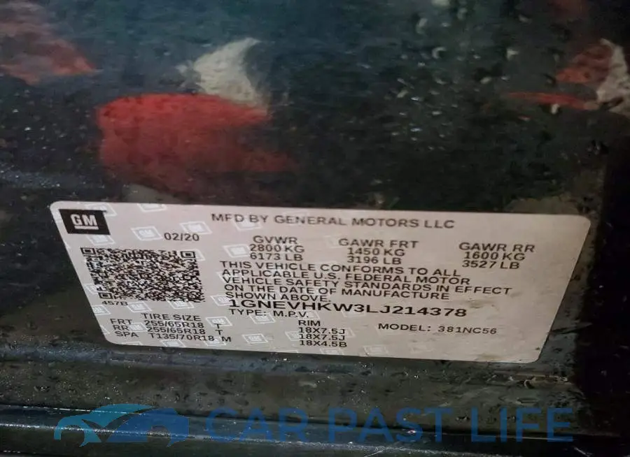 1GNEVHKW3LJ214378# 13