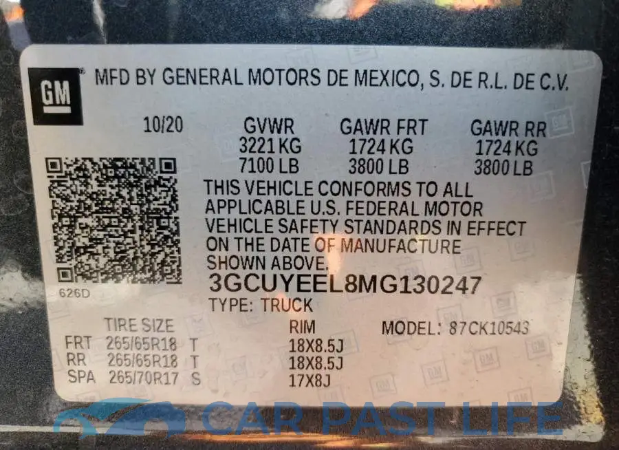 3GCUYEEL8MG130247# 13