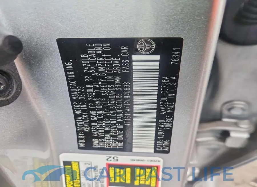 4T1G11AK1PU820698# 12