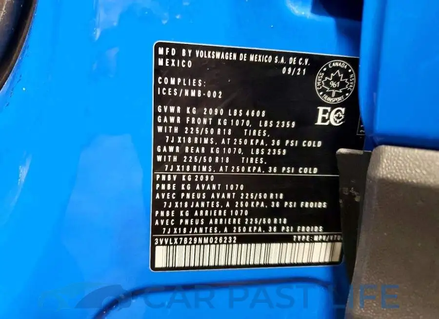 3VVLX7B29NM026232# 14