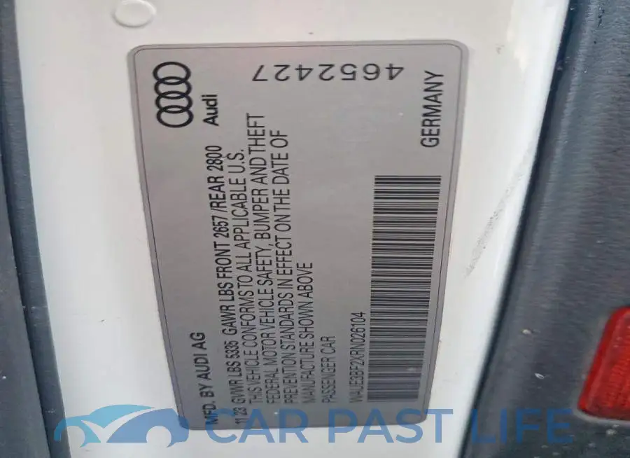WAUE3BF2XRN026104# 12