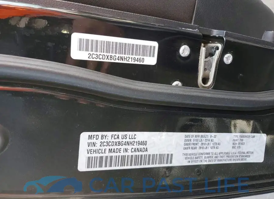 2C3CDXBG4NH219460# 12