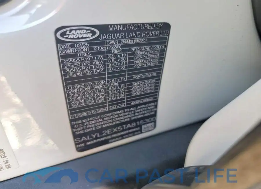SALYL2EX5TA815300# 13