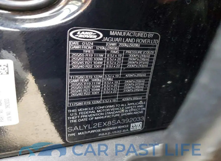 SALYL2EX8SA392033# 13
