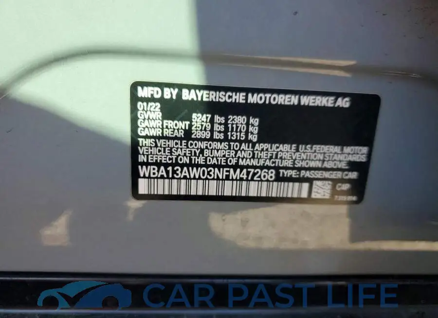 WBA13AW03NFM47268# 12