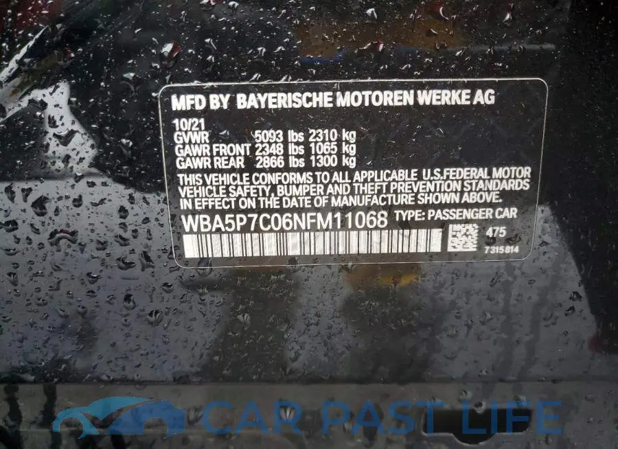 WBA5P7C06NFM11068# 13