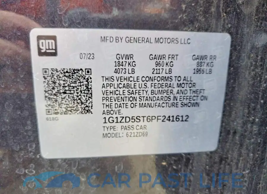 1G1ZD5ST6PF241612# 12