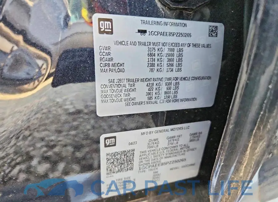 1GCPAEE85PZ250265# 12