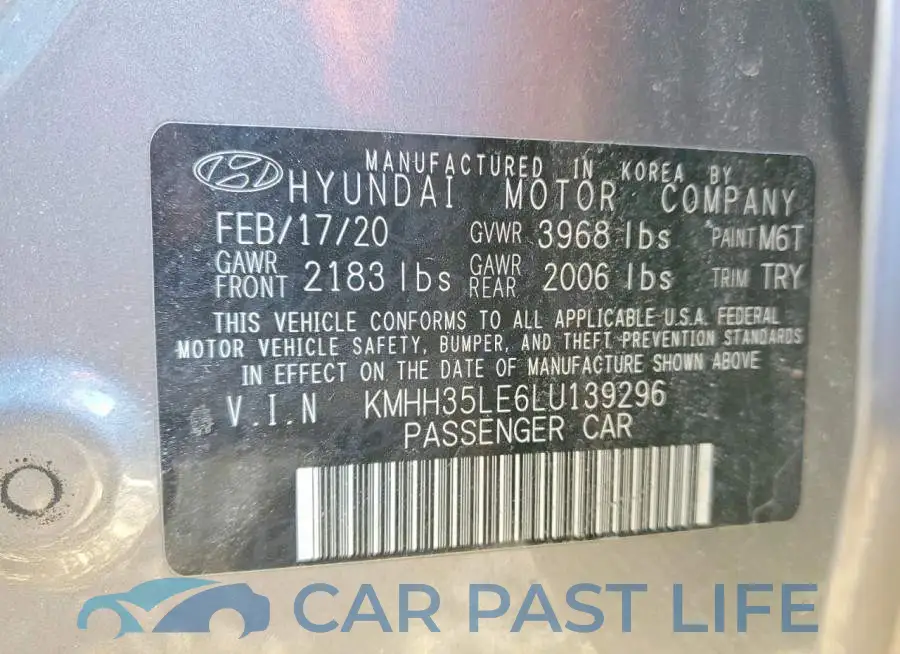 KMHH35LE6LU139296# 12
