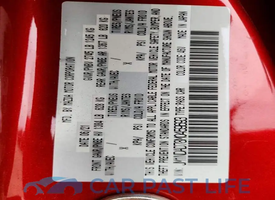 JM1NDAD78M0459693# 12