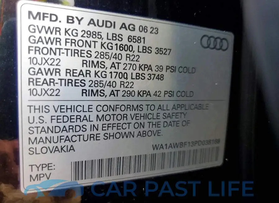 WA1AWBF13PD038169# 13