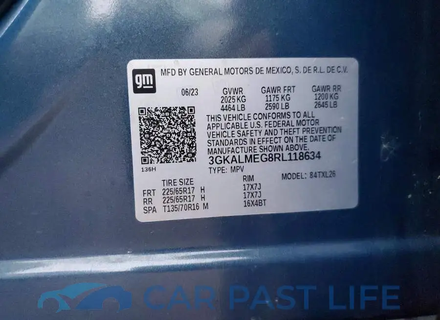 3GKALMEG8RL118634# 13