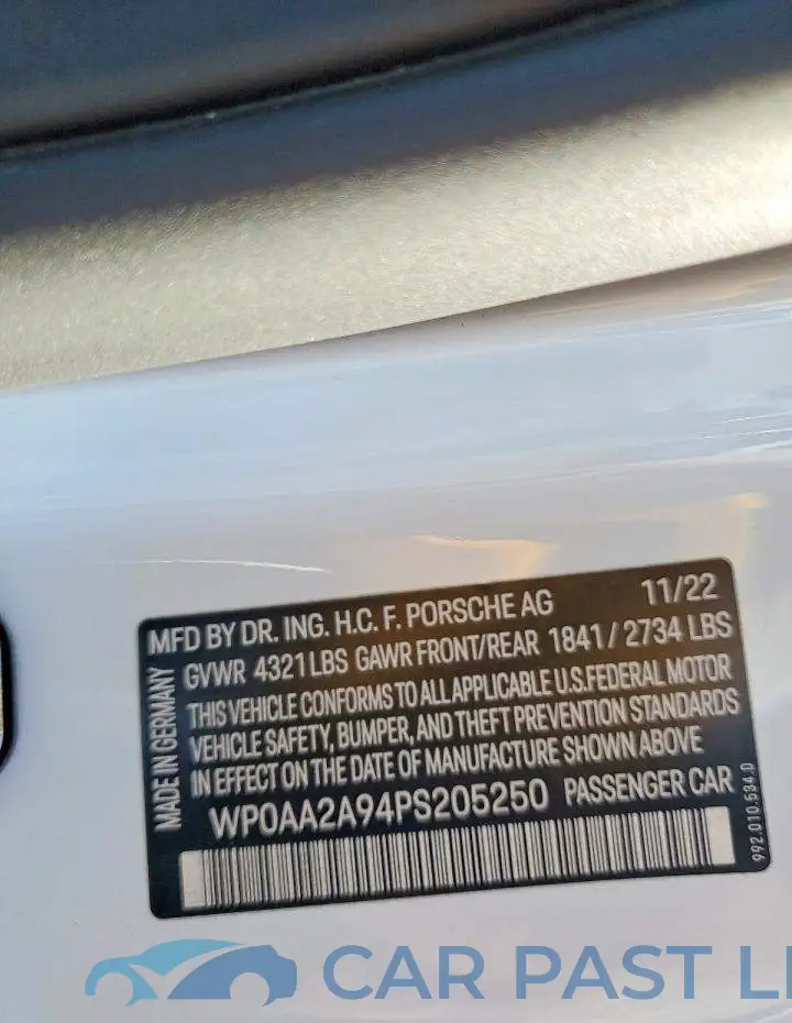 WP0AA2A94PS205250# 13
