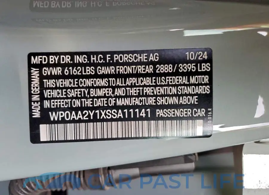 WP0AA2Y1XSSA11141# 12