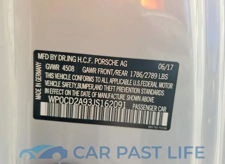 WP0CD2A93JS162091# 12