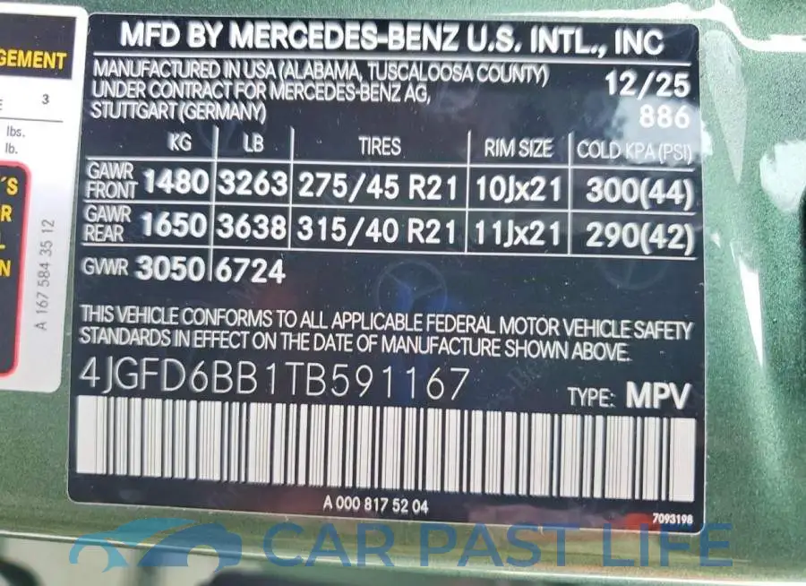 4JGFD6BB1TB591167# 14
