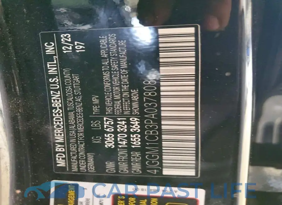 4JGGM1CB3PA037808# 12