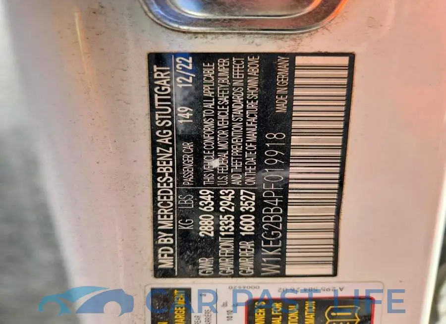 W1KEG2BB4PF019918# 12