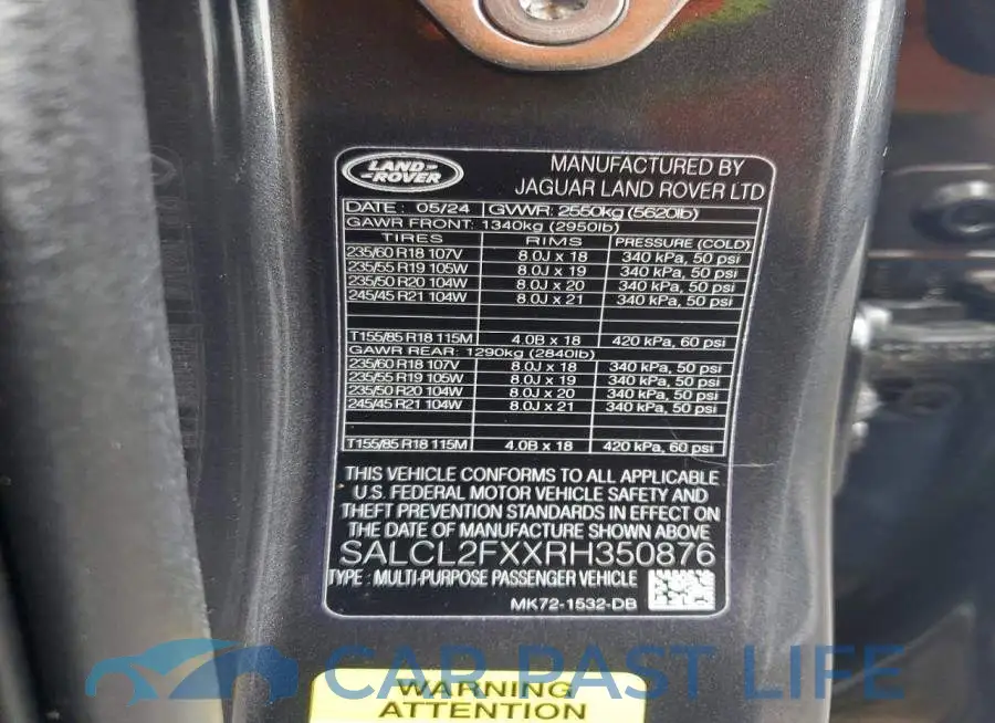 SALCL2FXXRH350876# 12