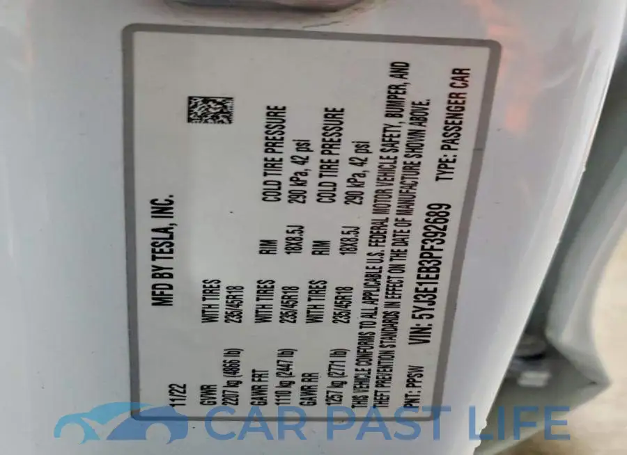 5YJ3E1EB3PF392689# 13