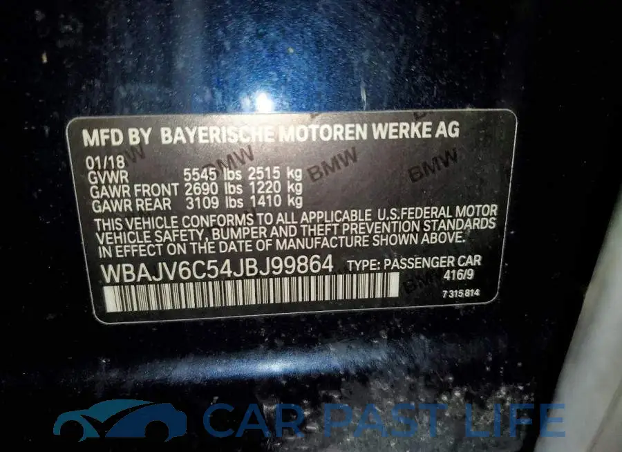 WBAJV6C54JBJ99864# 13