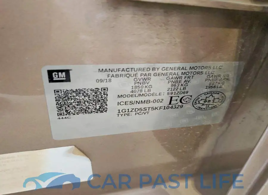 1G1ZD5ST5KF104329# 12