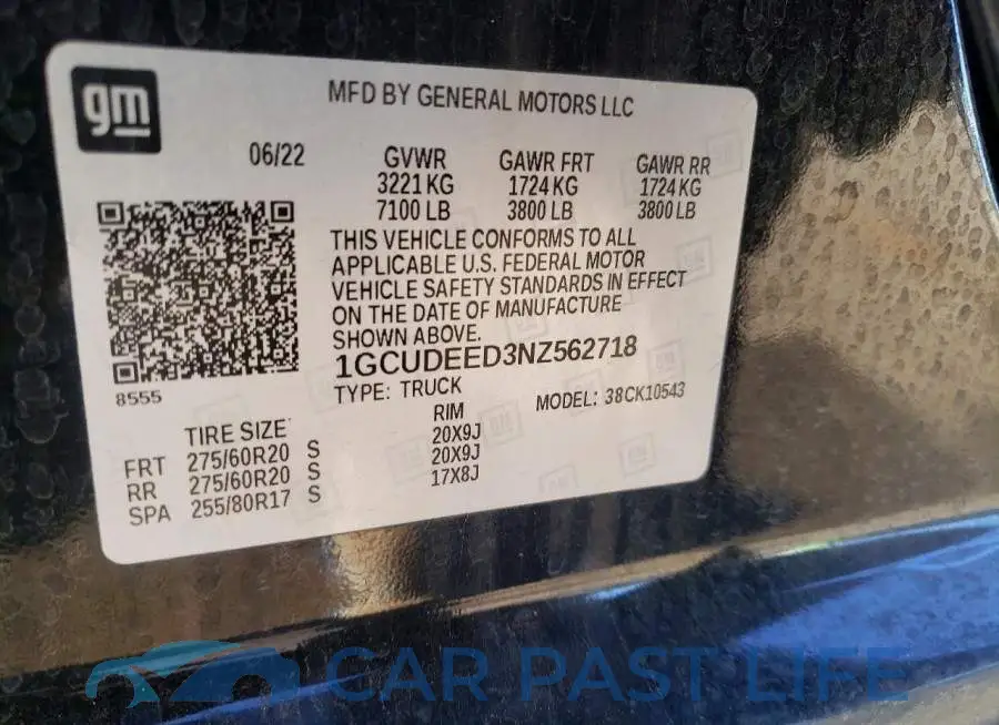 1GCUDEED3NZ562718# 13