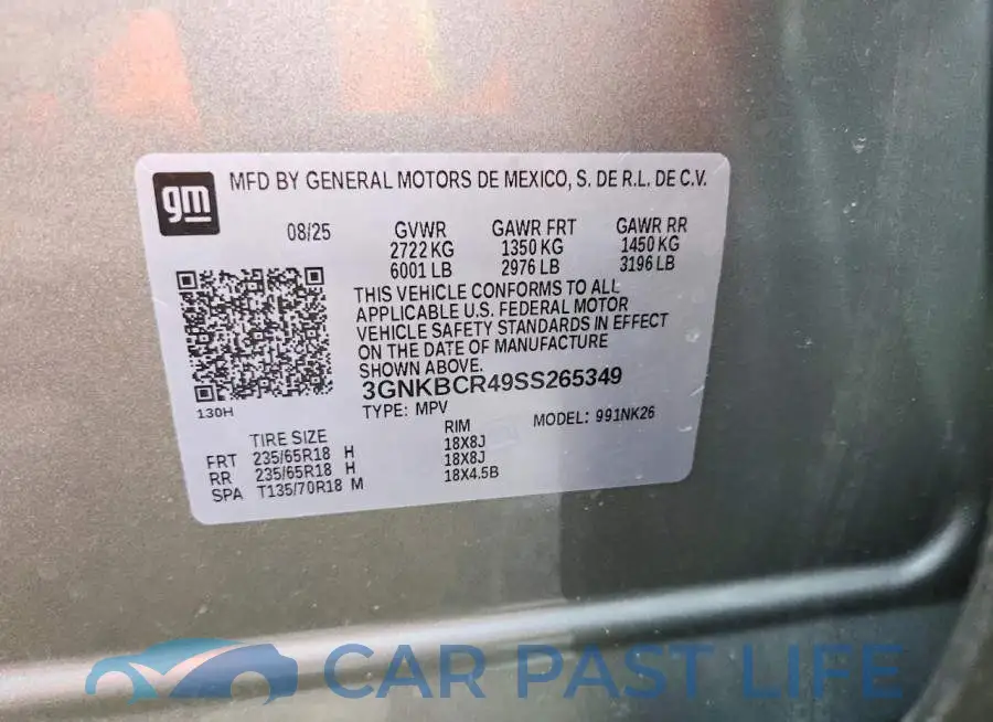 3GNKBCR49SS265349# 13